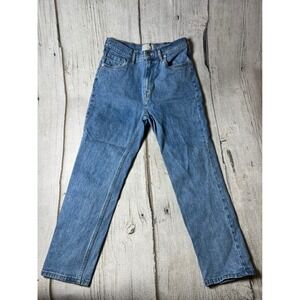 Everlane The Original Cheeky Jean Women 28 Blue High Rise Straight Cropped
